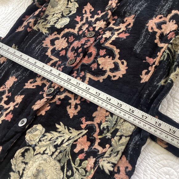 Citron Santa Monica Womens Black Floral Button-Up Jacket Size M - Picture 10 of 16